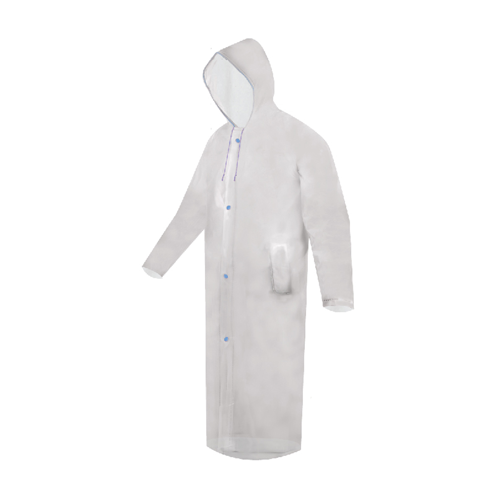 Gabardina impermeable larga traslúcida
