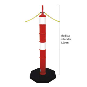 POSTE CON BASE NEGRA CON 2 REFLEJANTES